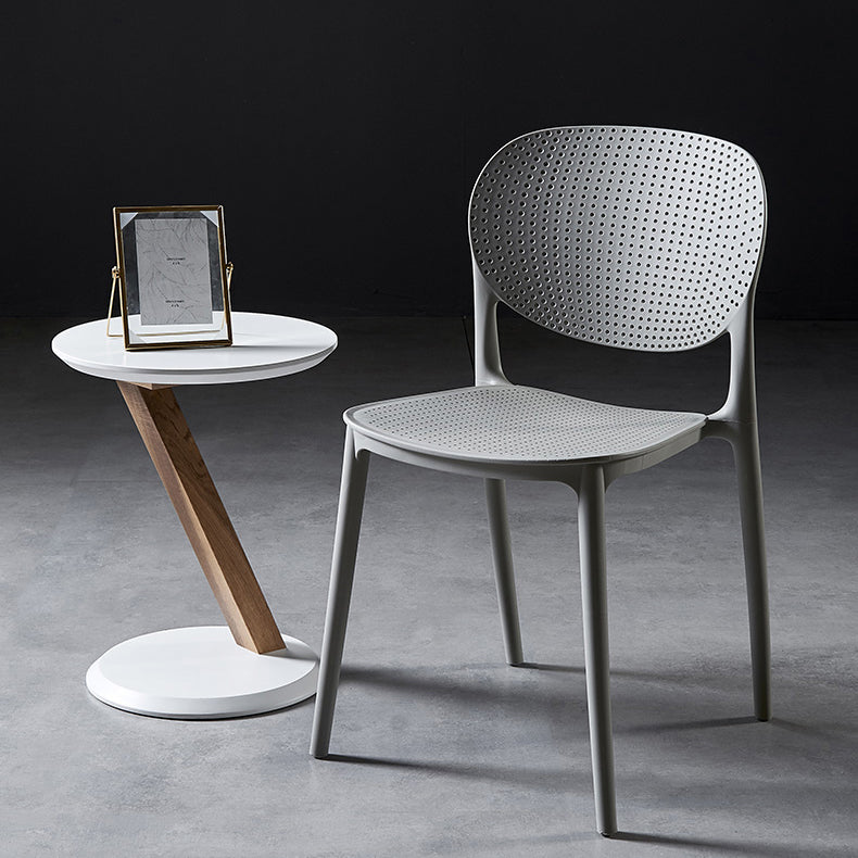 Modern Plastic Open Back Side Chair 32"H Acrylic Dining Chair for Restaurant Bedroom