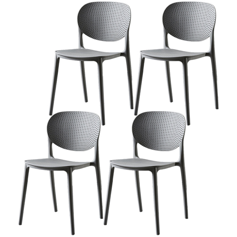 Modern Plastic Open Back Side Chair 32"H Acrylic Dining Chair for Restaurant Bedroom