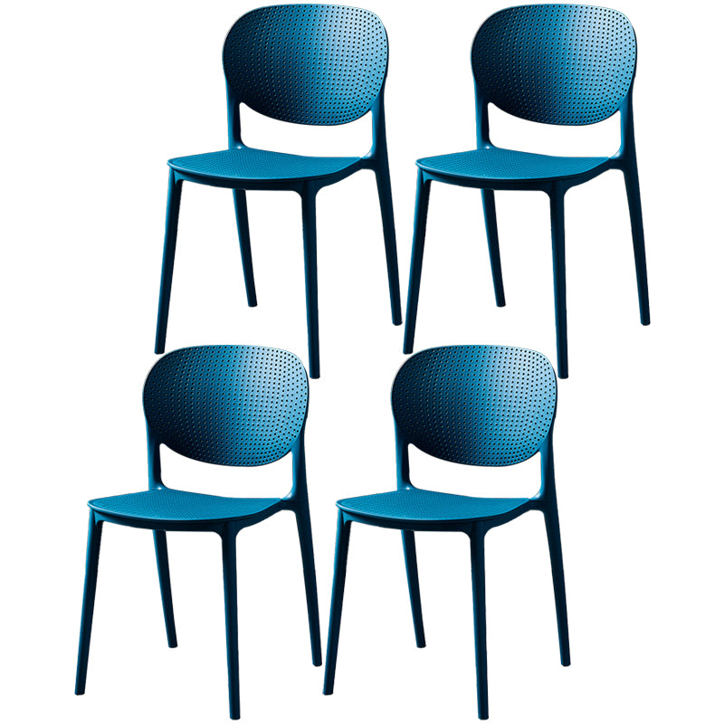 Modern Plastic Open Back Side Chair 32"H Acrylic Dining Chair for Restaurant Bedroom