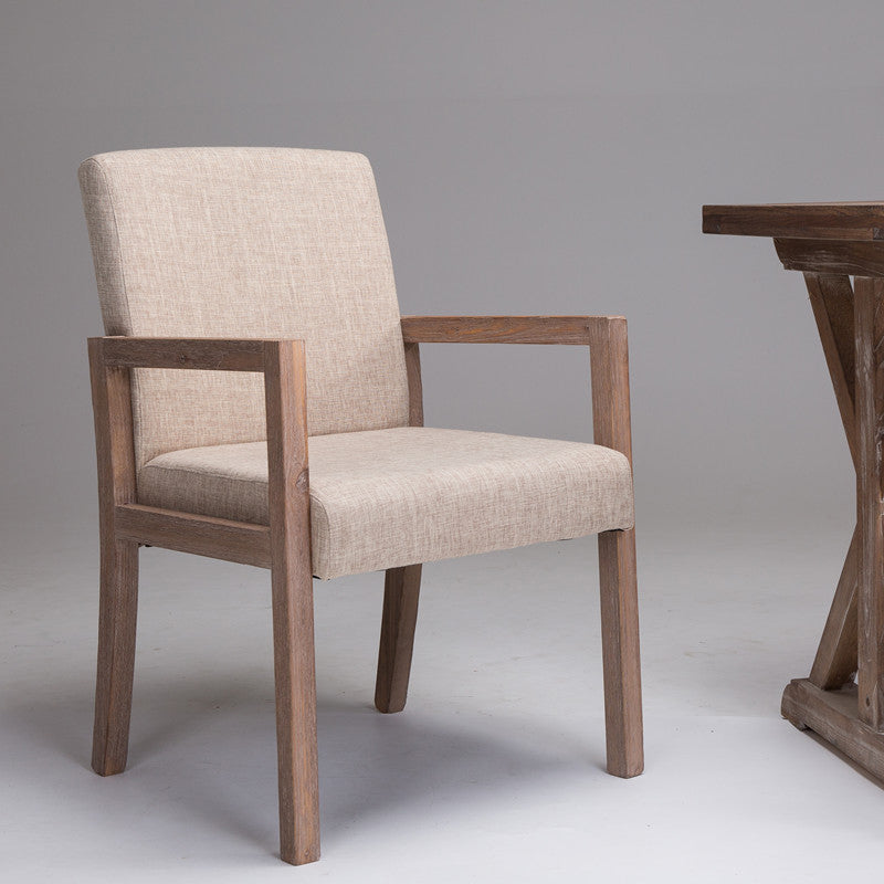 Chaise de bras à domicile contemporain Parsons en bois rembourré chaise de salle à manger en bois