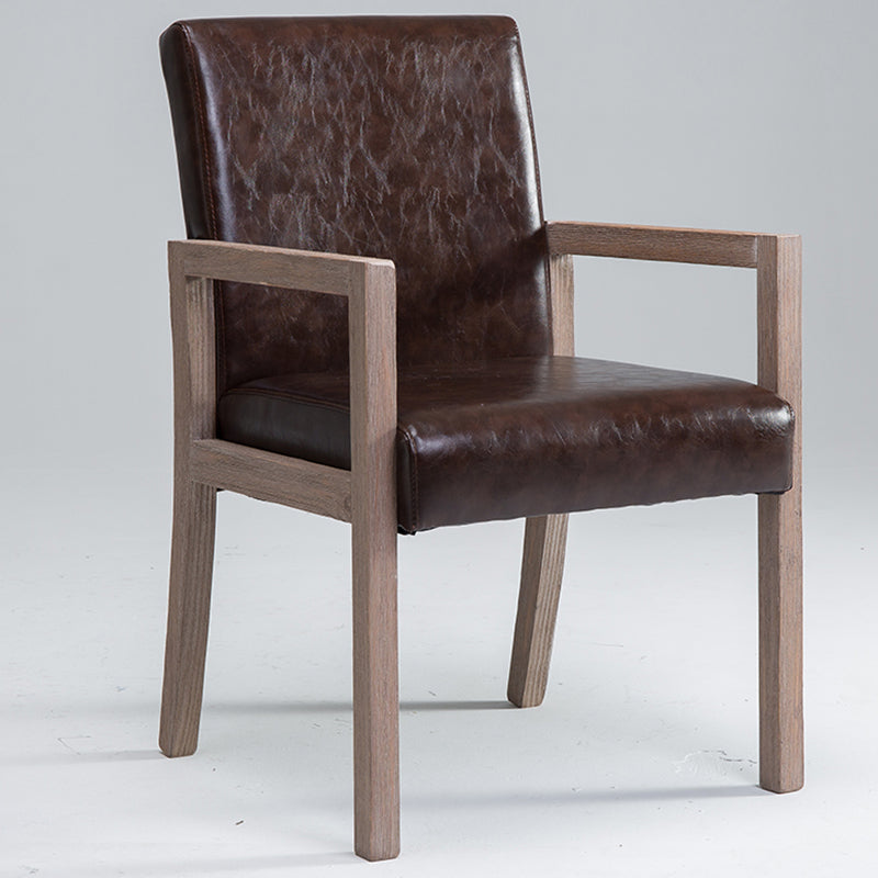 Chaise de bras à domicile contemporain Parsons en bois rembourré chaise de salle à manger en bois