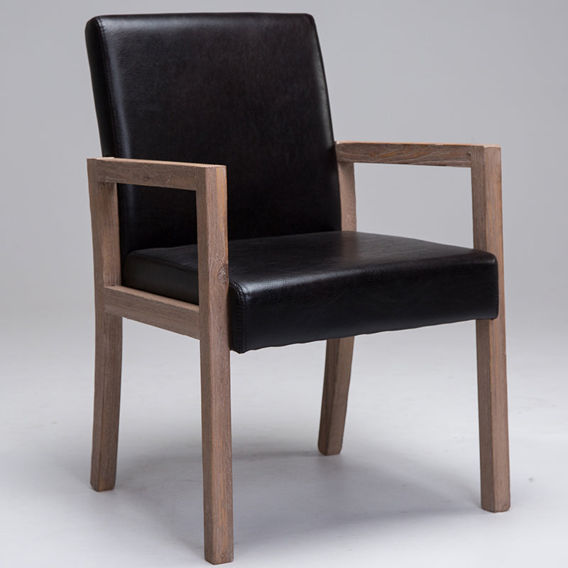 Chaise de bras à domicile contemporain Parsons en bois rembourré chaise de salle à manger en bois