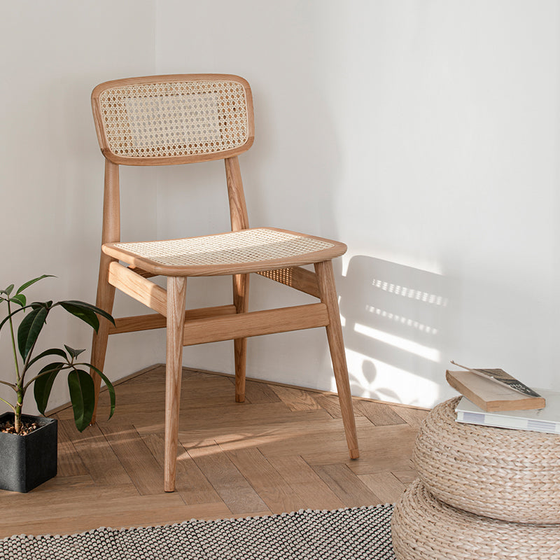 Solid Wood Traditional Dining Chair Matte Finish Open Back Dining Side Chair
