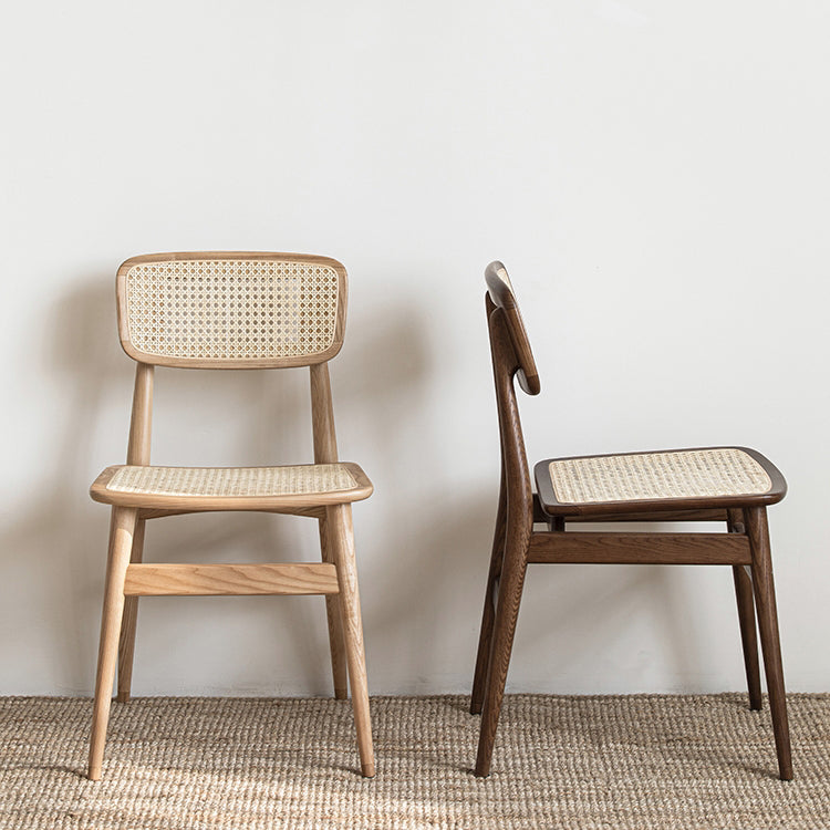 Solid Wood Traditional Dining Chair Matte Finish Open Back Dining Side Chair