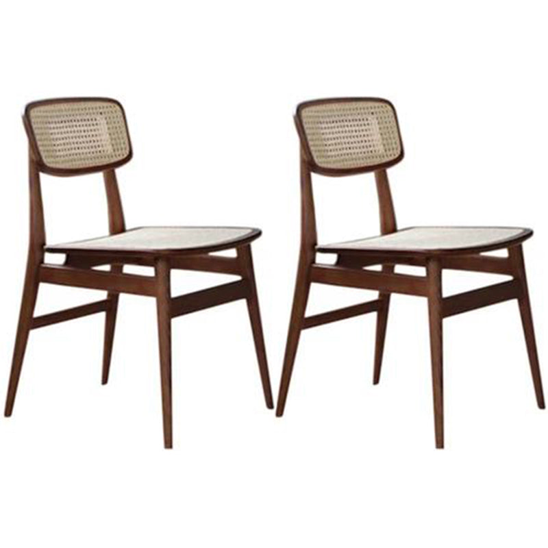 Solid Wood Traditional Dining Chair Matte Finish Open Back Dining Side Chair