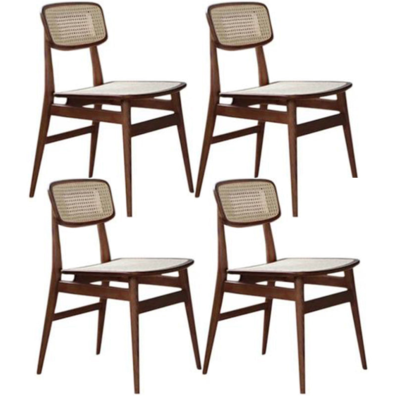 Solid Wood Traditional Dining Chair Matte Finish Open Back Dining Side Chair