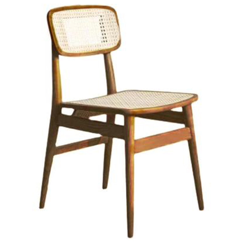 Solid Wood Traditional Dining Chair Matte Finish Open Back Dining Side Chair
