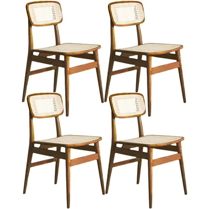 Solid Wood Traditional Dining Chair Matte Finish Open Back Dining Side Chair