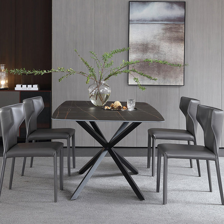 Cuisine contemporaine Solide Back Dining Claid Tite Metal Dining Dining Side Side