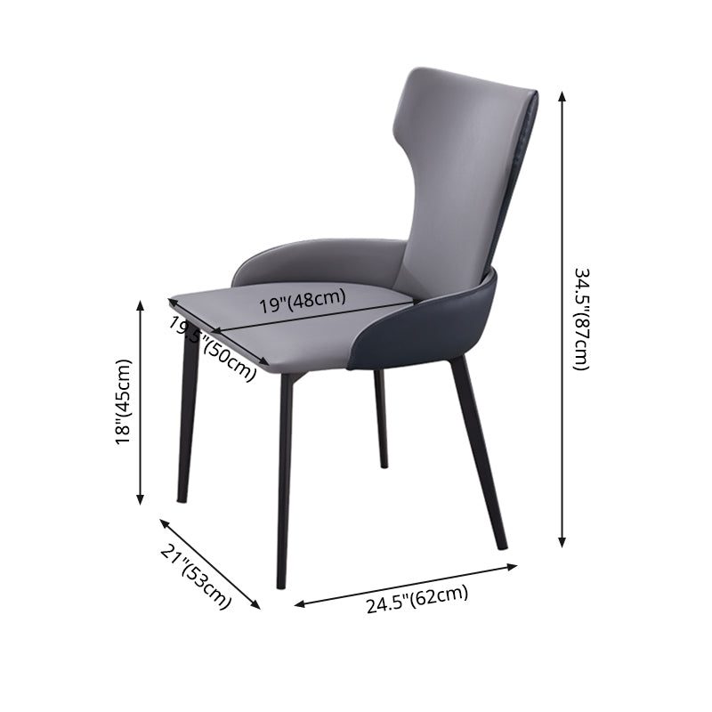 Chaise latérale de style contemporain de style contemporain en métal de 21 '' chaise large