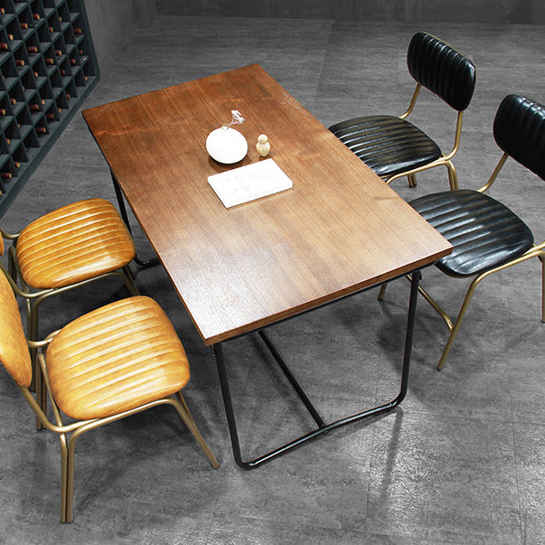 Chaises de salle à manger sans bras rembourrées, chaise latérale à dossier ouvert industriel avec pieds en métal