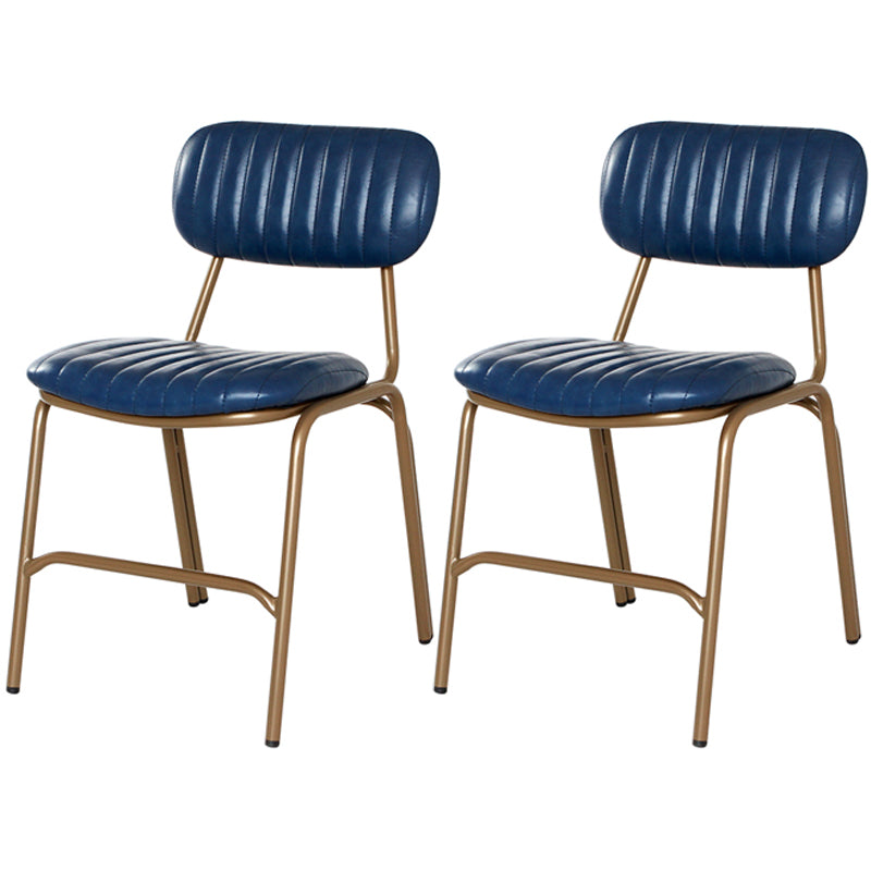 Chaises de salle à manger sans bras rembourrées, chaise latérale à dossier ouvert industriel avec pieds en métal