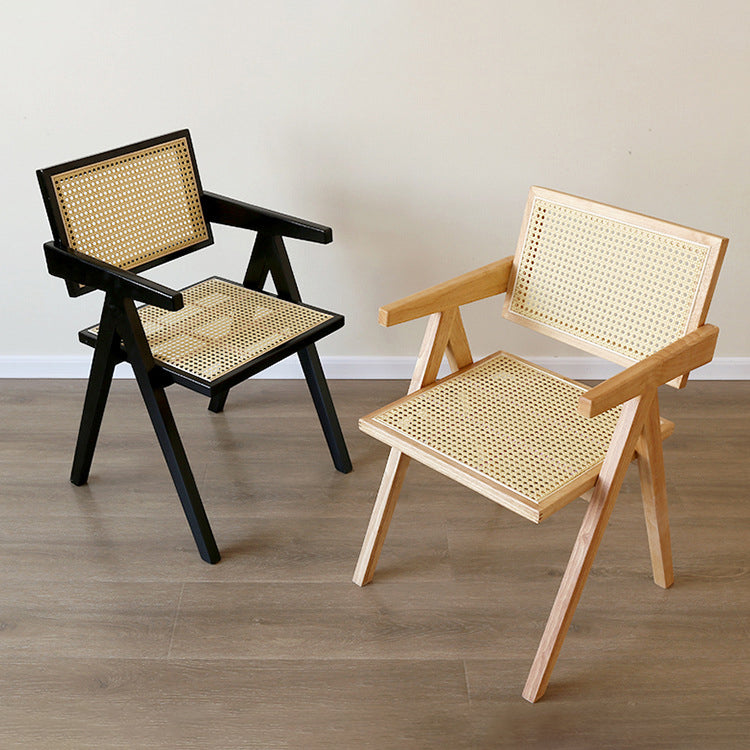 Modern Style Kitchen Dining Room Wood Chair Set Open Back Arm Chairs Set