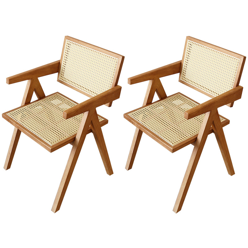 Modern Style Kitchen Dining Room Wood Chair Set Open Back Arm Chairs Set