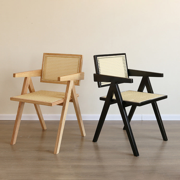 Modern Style Kitchen Dining Room Wood Chair Set Open Back Arm Chairs Set