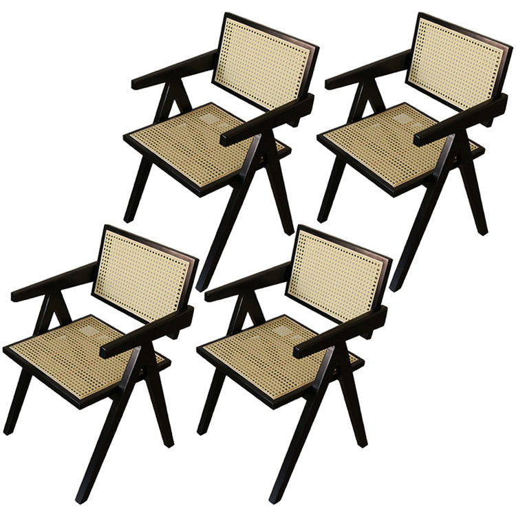 Modern Style Kitchen Dining Room Wood Chair Set Open Back Arm Chairs Set