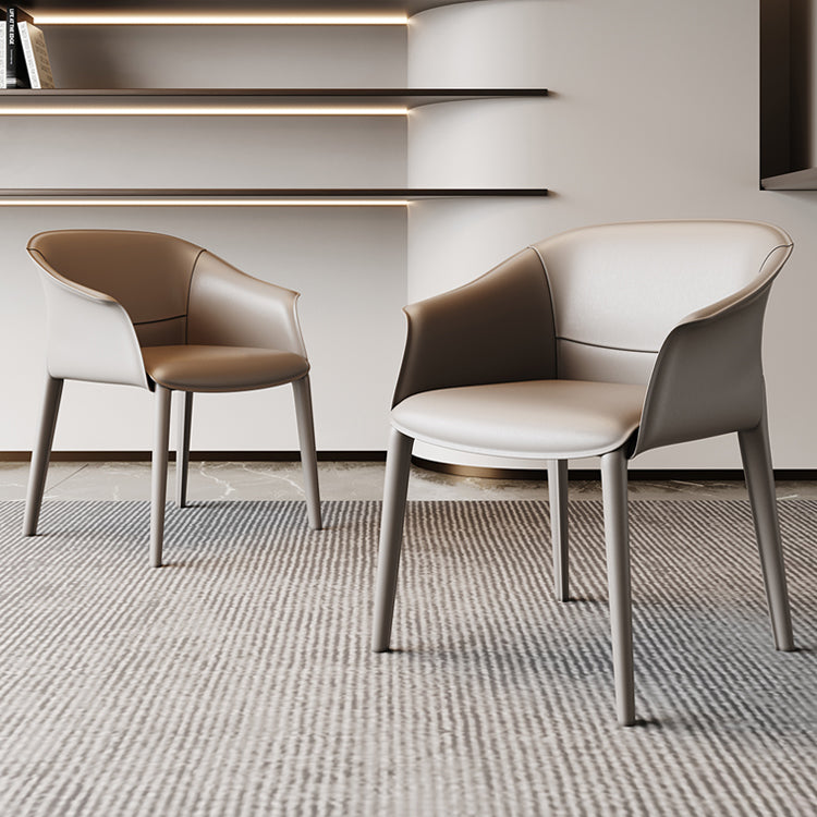 Chaise de salle à manger contemporaine en métal, finition métallique, chaise de salle à manger à dossier solide
