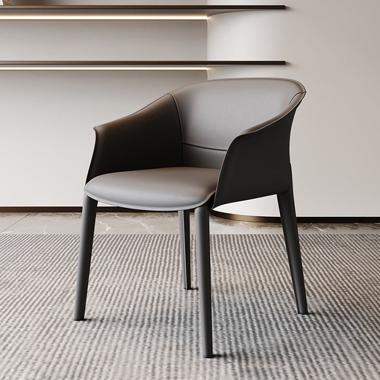 Chaise de salle à manger contemporaine en métal, finition métallique, chaise de salle à manger à dossier solide