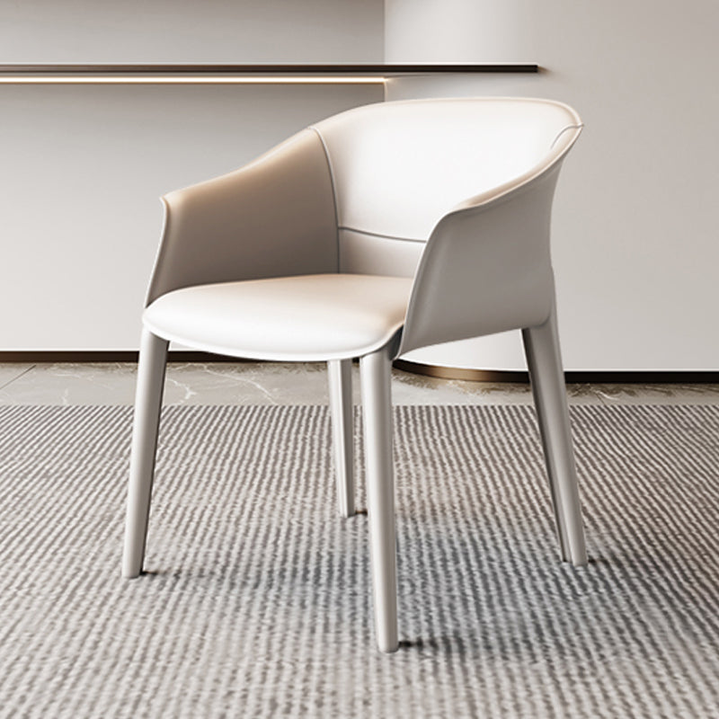 Chaise de salle à manger contemporaine en métal, finition métallique, chaise de salle à manger à dossier solide