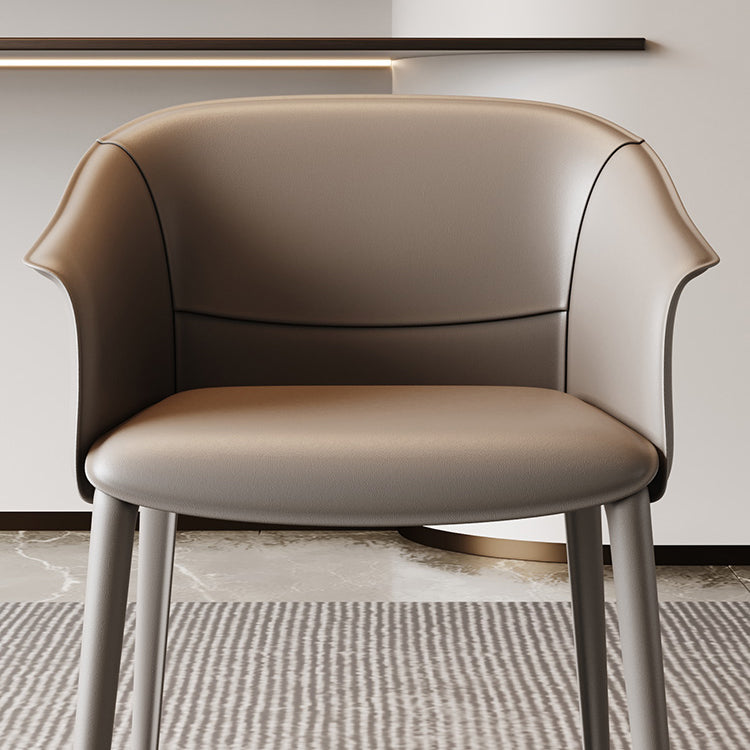 Chaise de salle à manger contemporaine en métal, finition métallique, chaise de salle à manger à dossier solide