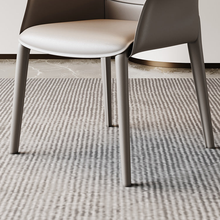 Chaise de salle à manger contemporaine en métal, finition métallique, chaise de salle à manger à dossier solide