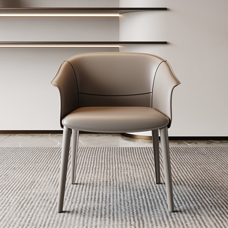 Chaise de salle à manger contemporaine en métal, finition métallique, chaise de salle à manger à dossier solide