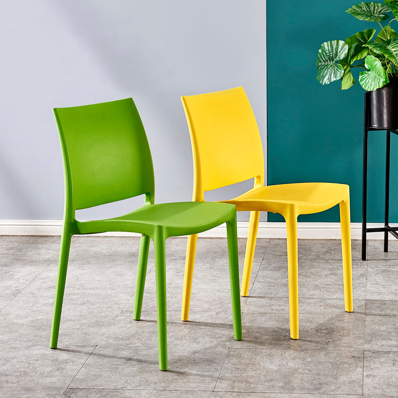 Modern Contemporary Plastic Side Chairs Multicolor Open Back Side Chair Set