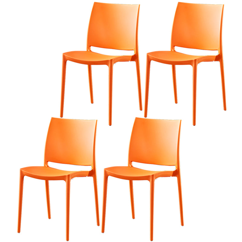 Modern Contemporary Plastic Side Chairs Multicolor Open Back Side Chair Set