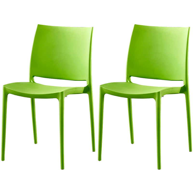 Modern Contemporary Plastic Side Chairs Multicolor Open Back Side Chair Set