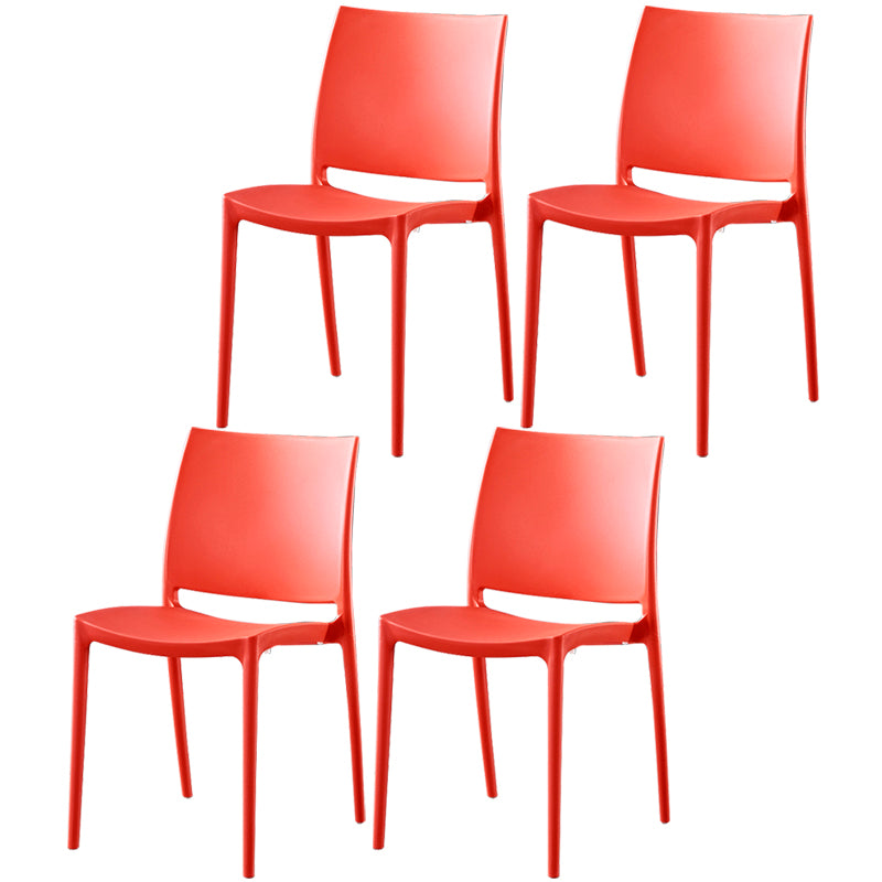 Modern Contemporary Plastic Side Chairs Multicolor Open Back Side Chair Set