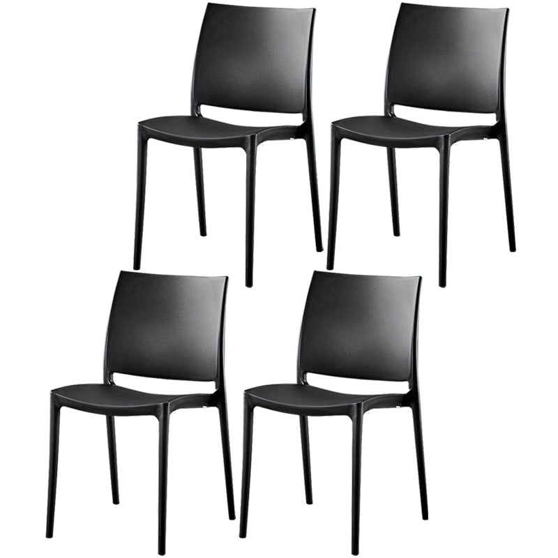 Modern Contemporary Plastic Side Chairs Multicolor Open Back Side Chair Set