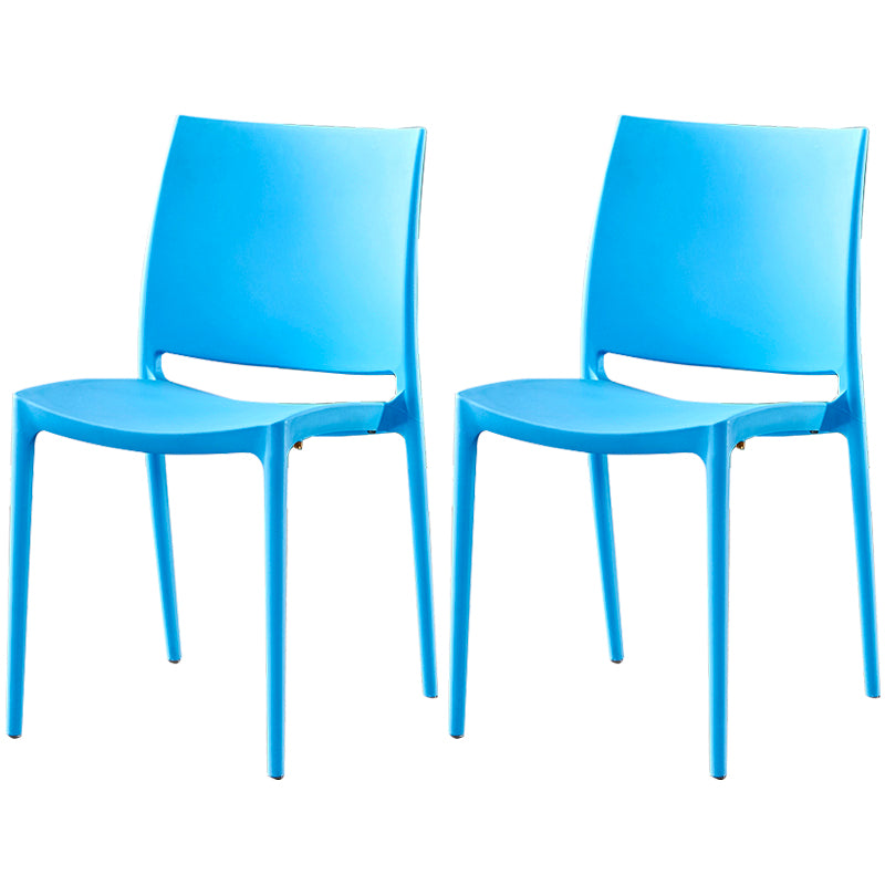 Modern Contemporary Plastic Side Chairs Multicolor Open Back Side Chair Set