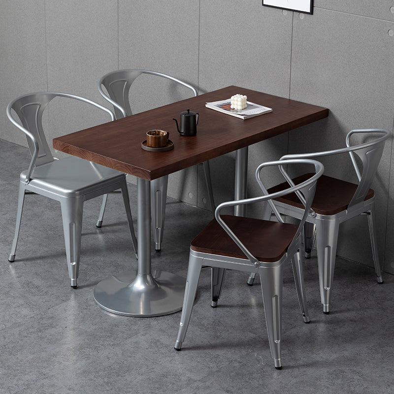 Chaise de salle à manger industrielle en métal, fauteuil empilable à dossier à lattes pour restaurant