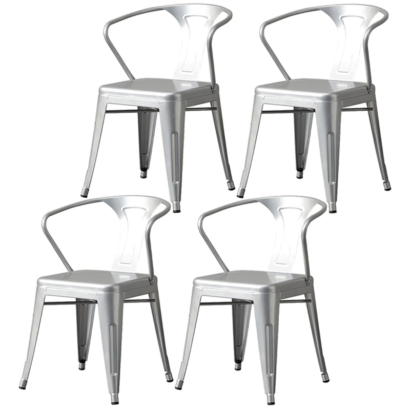 Chaise de salle à manger industrielle en métal, fauteuil empilable à dossier à lattes pour restaurant