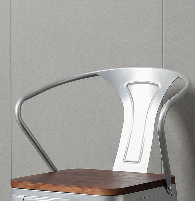Chaise de salle à manger industrielle en métal, fauteuil empilable à dossier à lattes pour restaurant