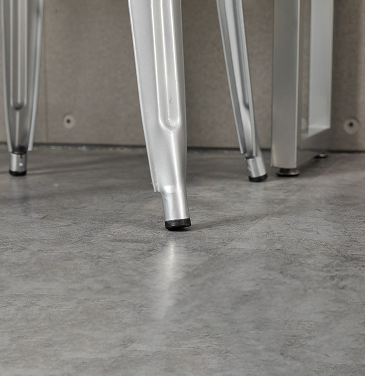 Chaise de salle à manger industrielle en métal, fauteuil empilable à dossier à lattes pour restaurant