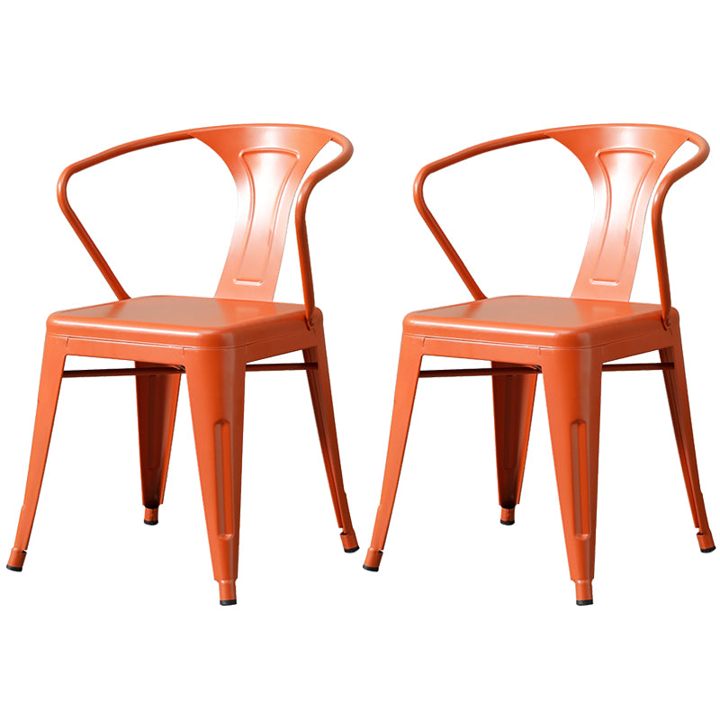 Chaise de salle à manger industrielle en métal, fauteuil empilable à dossier à lattes pour restaurant