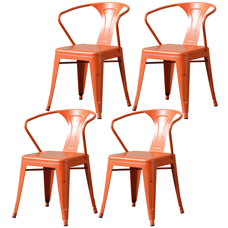 Chaise de salle à manger industrielle en métal, fauteuil empilable à dossier à lattes pour restaurant