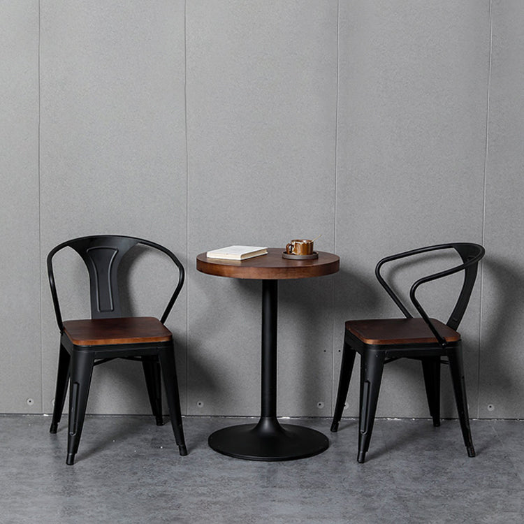 Chaise de salle à manger industrielle en métal, fauteuil empilable à dossier à lattes pour restaurant