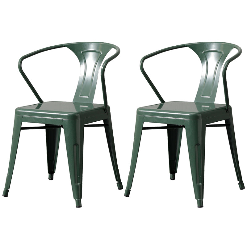 Chaise de salle à manger industrielle en métal, fauteuil empilable à dossier à lattes pour restaurant
