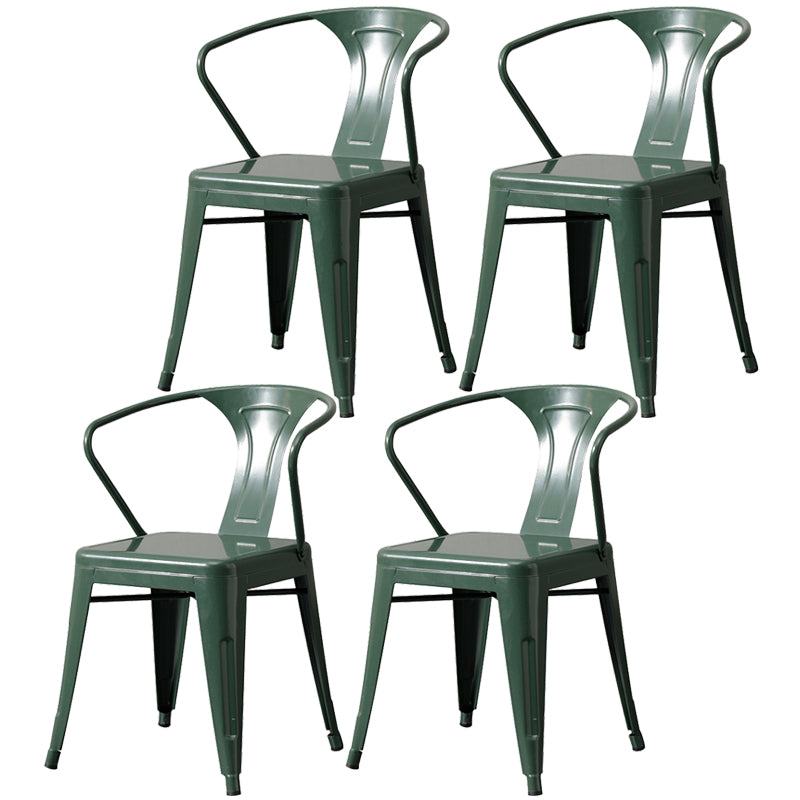 Chaise de salle à manger industrielle en métal, fauteuil empilable à dossier à lattes pour restaurant
