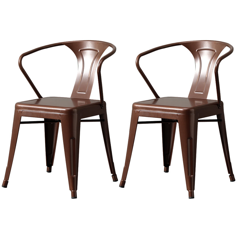 Chaise de salle à manger industrielle en métal, fauteuil empilable à dossier à lattes pour restaurant