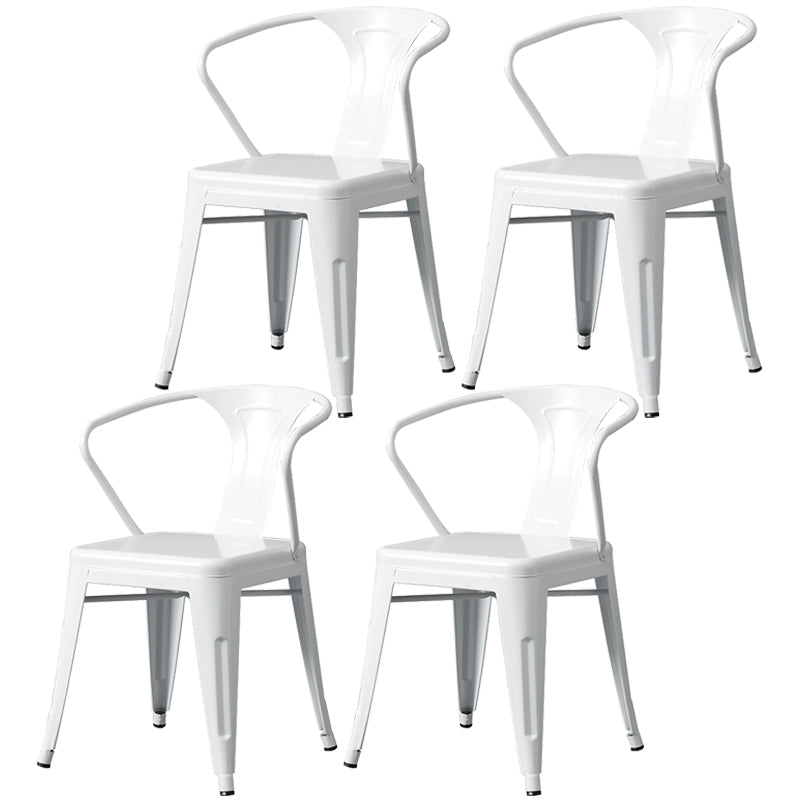 Chaise de salle à manger industrielle en métal, fauteuil empilable à dossier à lattes pour restaurant