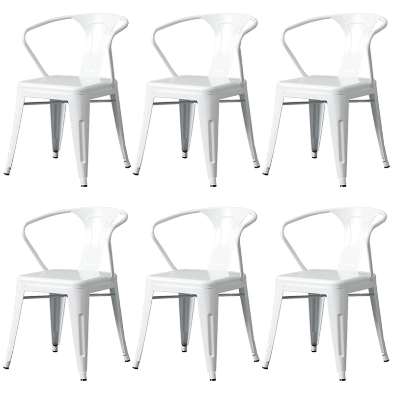 Chaise de salle à manger industrielle en métal, fauteuil empilable à dossier à lattes pour restaurant