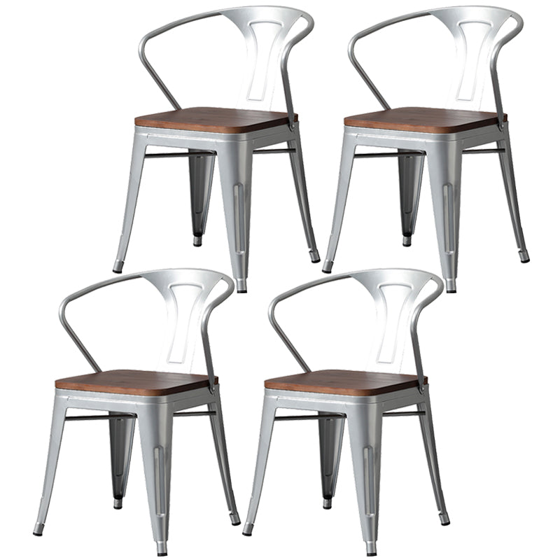 Chaise de salle à manger industrielle en métal, fauteuil empilable à dossier à lattes pour restaurant