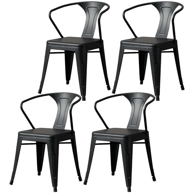 Chaise de salle à manger industrielle en métal, fauteuil empilable à dossier à lattes pour restaurant