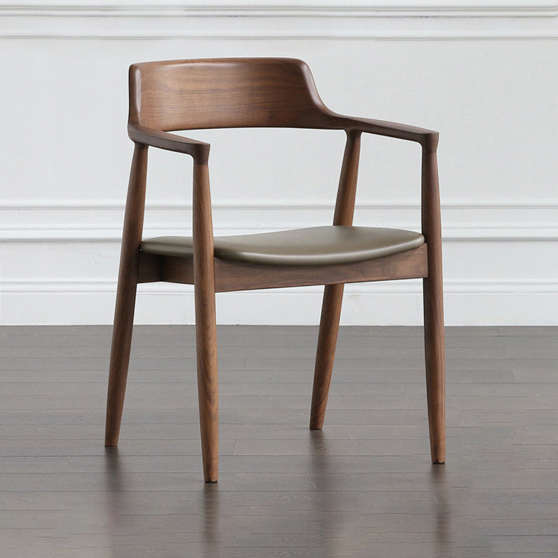 Contemporary Dining Chair 20'' Wide Open Arm Chair with 4 Wood Legs for Home
