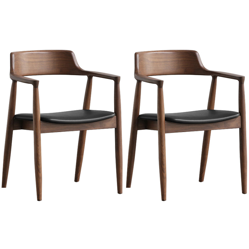 Contemporary Dining Chair 20'' Wide Open Arm Chair with 4 Wood Legs for Home