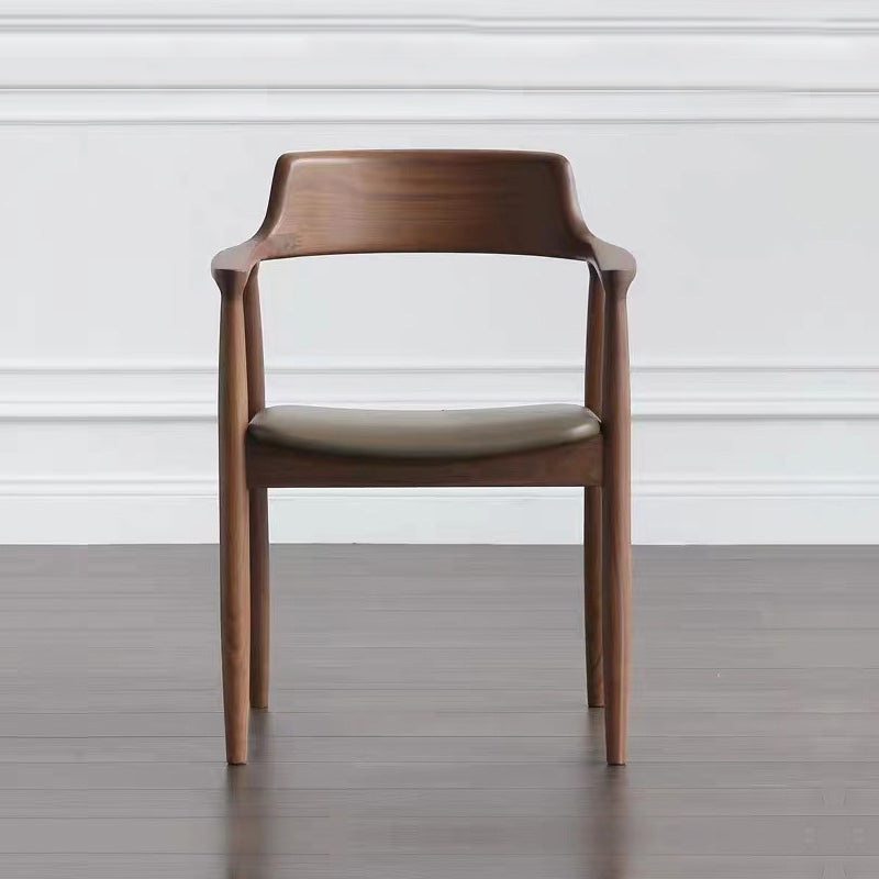 Contemporary Dining Chair 20'' Wide Open Arm Chair with 4 Wood Legs for Home