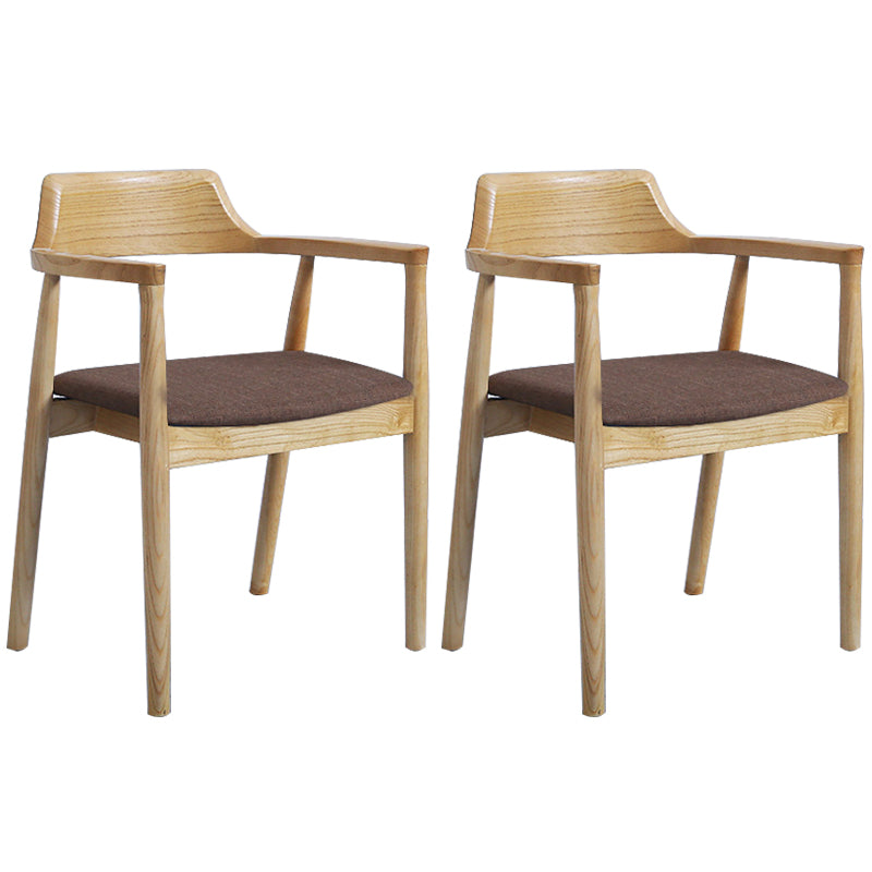 Contemporary Dining Chair 20'' Wide Open Arm Chair with 4 Wood Legs for Home